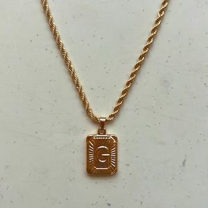 Gold G Pendant Necklace